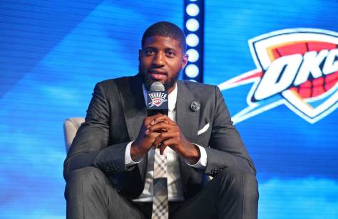 Oklahoma City Thunder Introduce Paul George during Media Event